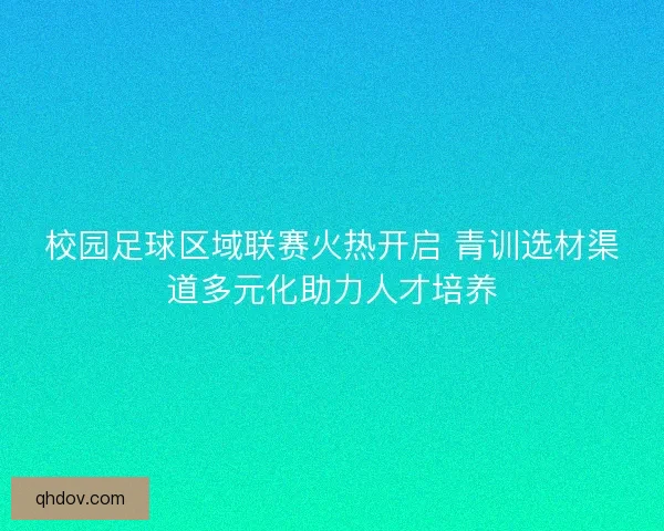 校园足球区域联赛火热开启 青训选材渠道多元化助力人才培养