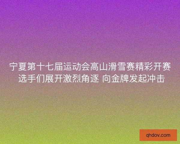 宁夏第十七届运动会高山滑雪赛精彩开赛 选手们展开激烈角逐 向金牌发起冲击 宁夏第十七届运动会高山滑雪赛精彩开赛 选手们展开激烈角逐 向金牌发起冲击